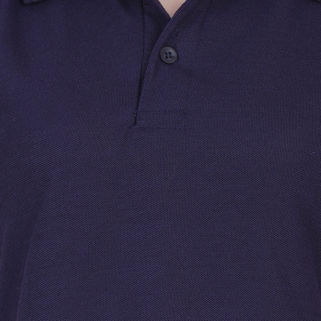 Ketex Navy Blue Cotton Blend Polo Neck Tshirt - Bharat Bazaar