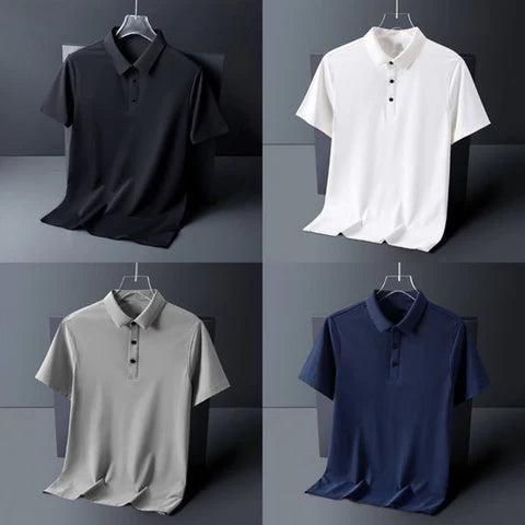 Poly Matte Solid Half Sleeves Mens Polo T-Shirt Pack Of 4 - Bharat Bazaar