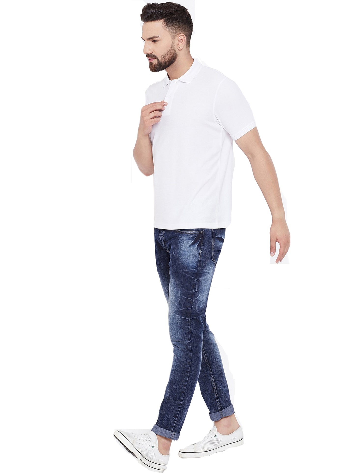 Cotton Blend Solid Half Sleeves Mens Polo Neck T-Shirt (Pack of 4) - Bharat Bazaar