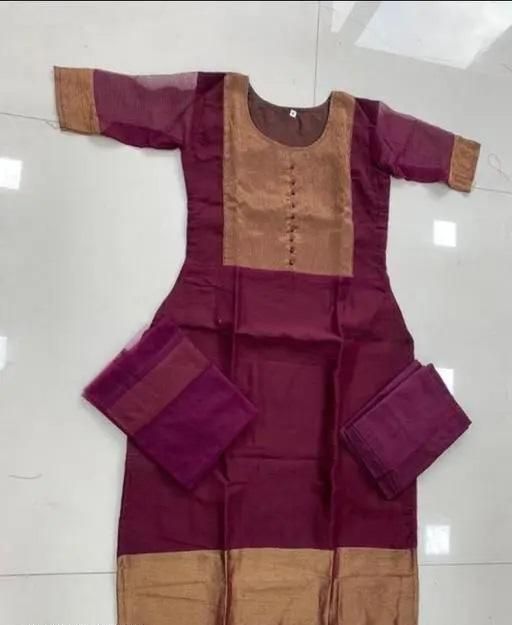 Premium Jacquard Chiffon Kurti Pant Sets - Bharat Bazaar