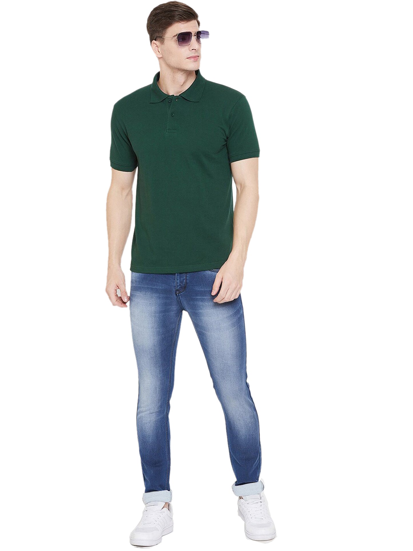 Cotton Blend Solid Half Sleeves Mens Polo Neck T-Shirt (Pack of 4) - Bharat Bazaar