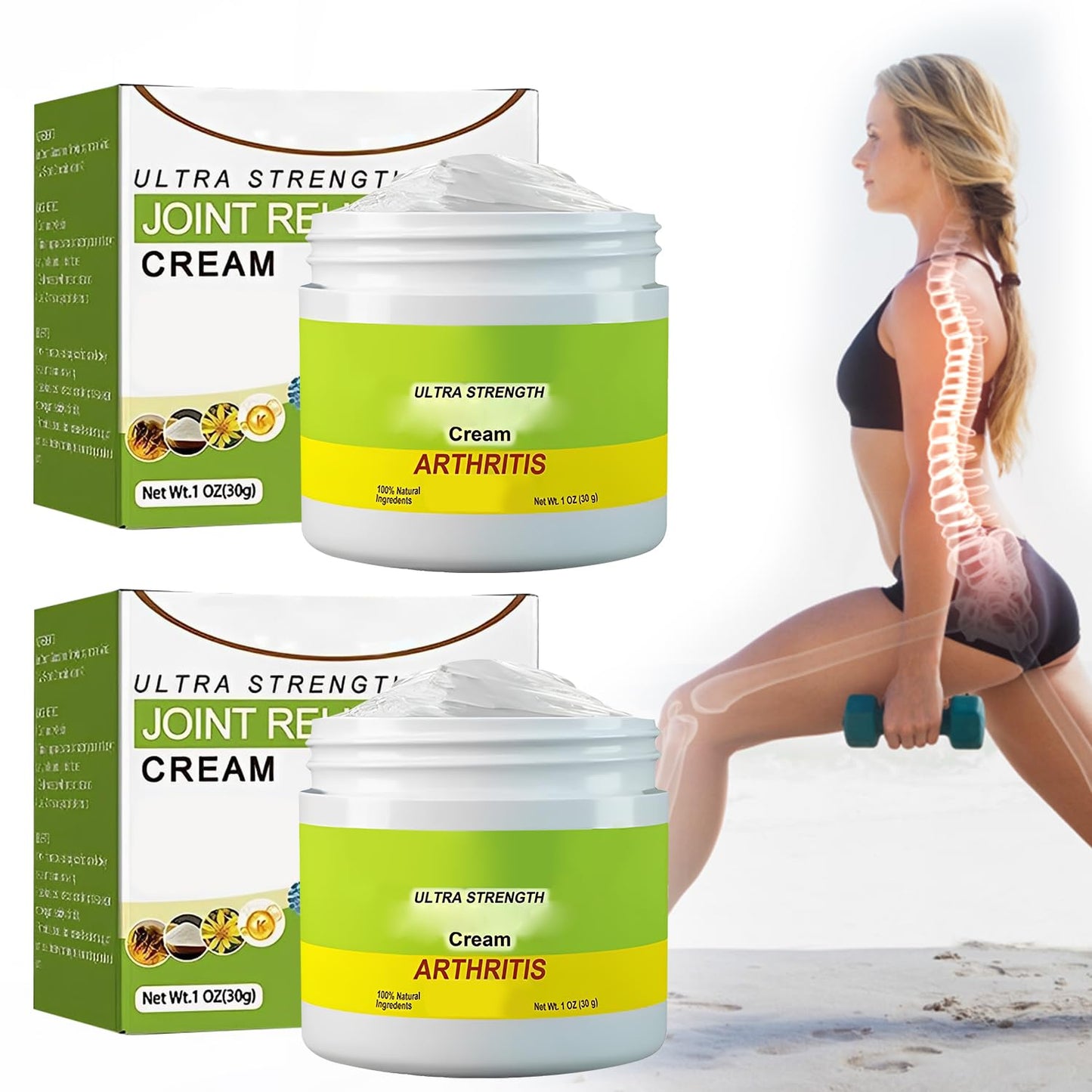 Bee Venom Ultra Strength Bone & Joint Pain Relief Cream 100 gram (Pack of 2)