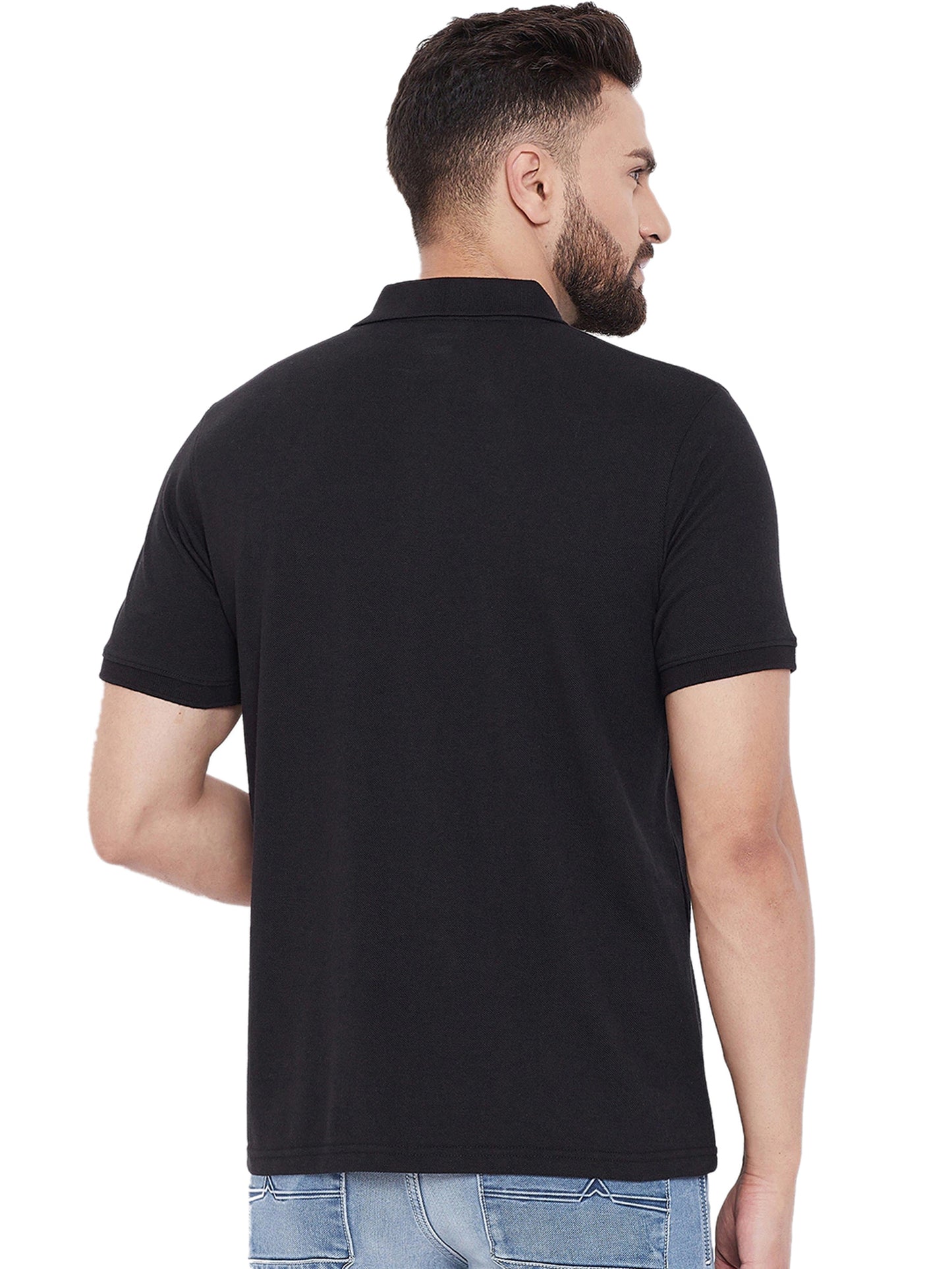 Cotton Blend Solid Half Sleeves Mens Polo Neck T-Shirt (Pack of 4) - Bharat Bazaar