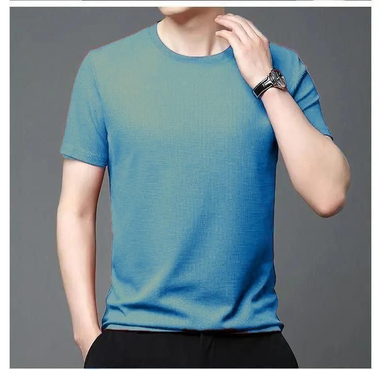 Polyester Stretchable Solid Half Sleeves Mens Round Neck T-Shirt Pack Of 4 - Bharat Bazaar