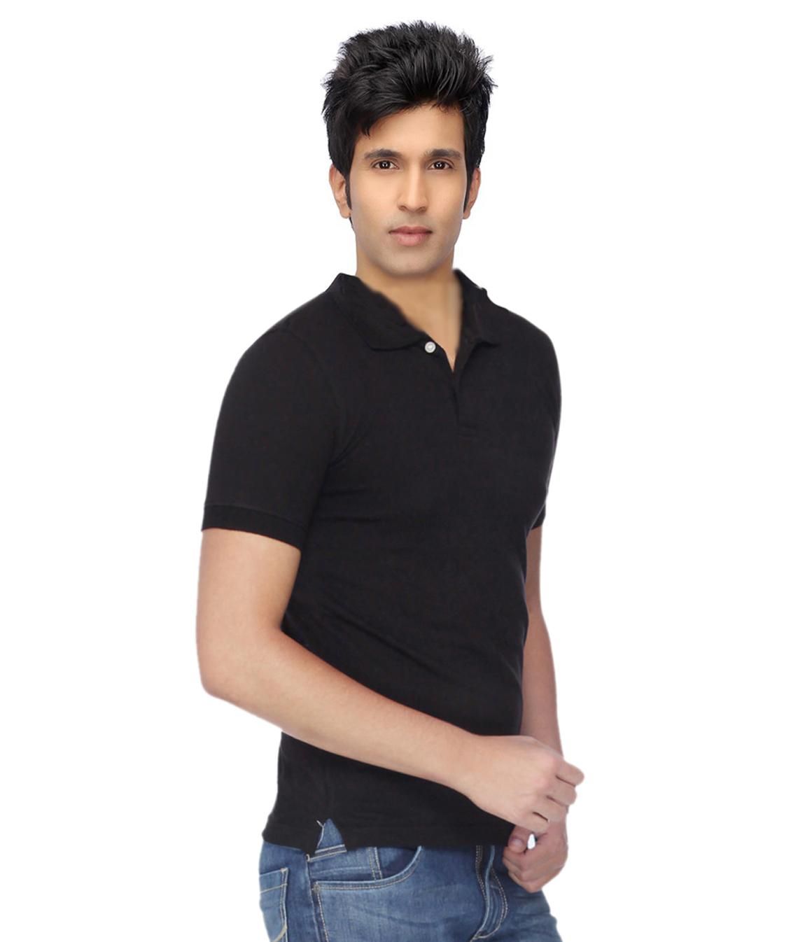 Poly Cotton Solid Half Sleeves Mens Polo T-shirt (Pack of 3) - Bharat Bazaar