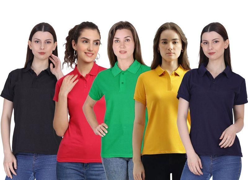 Ketex Cotton Blend Polo Neck T-shirt (Pack Of 5) - Bharat Bazaar
