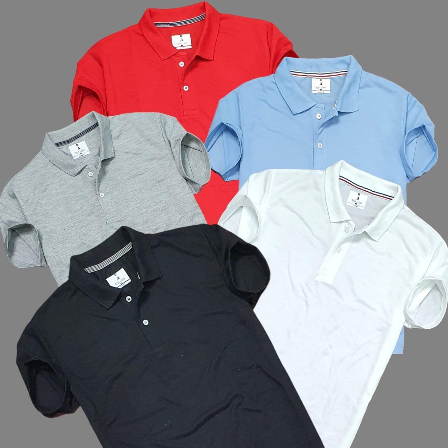Plane Matty Solid Half Sleeves Mens Polo neck T-Shirt Pack Of 5 - Bharat Bazaar