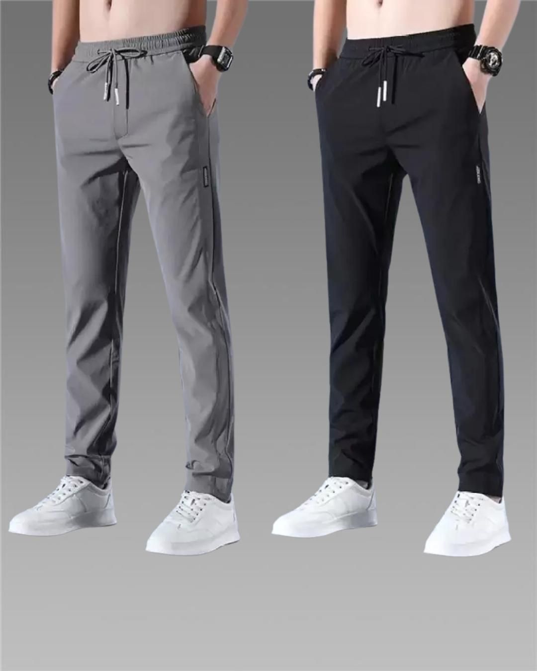 Men's NS Lycra Track Pants- Pack of 2 - Bharat Bazaar