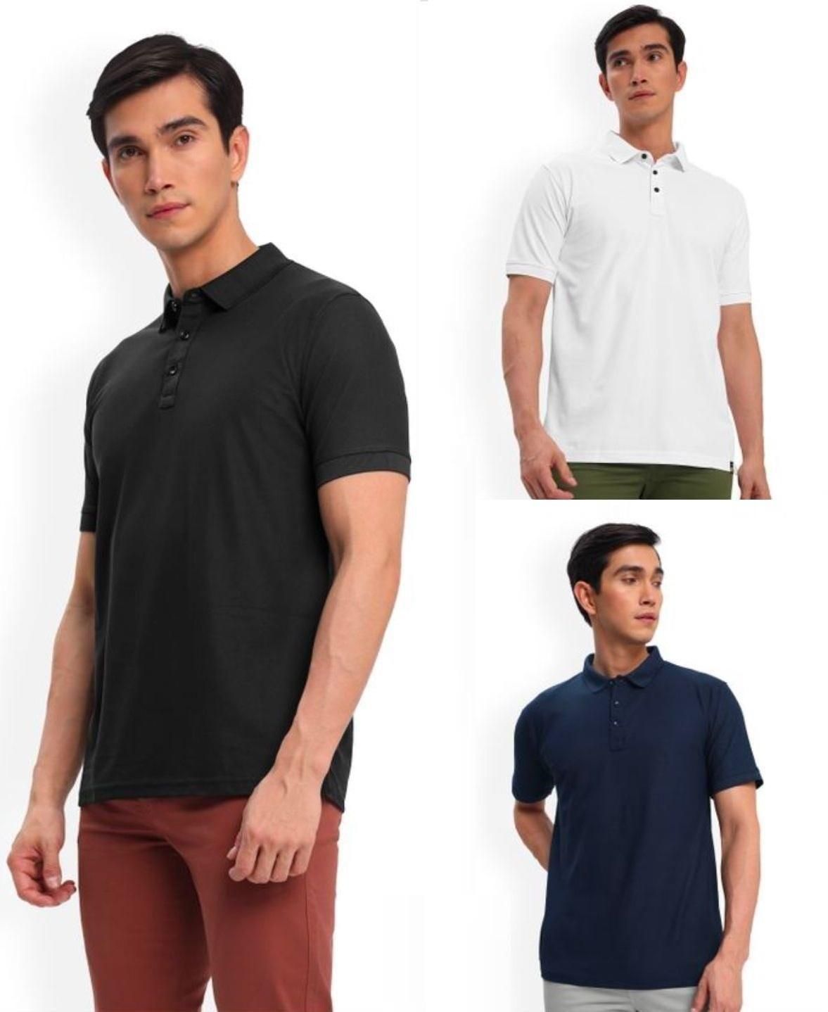 Poly Cotton Solid Half Sleeves Mens Polo T-shirt (Pack of 3) - Bharat Bazaar