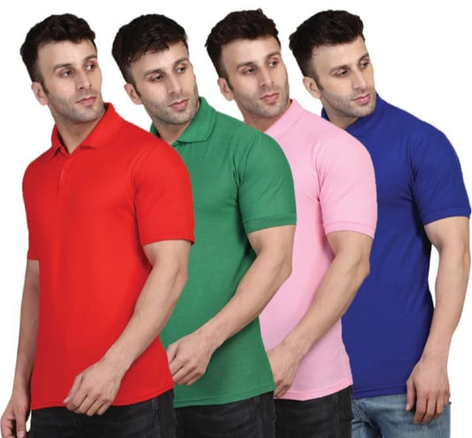 Fidato Men's Half Sleeves Polo Neck T-shirt