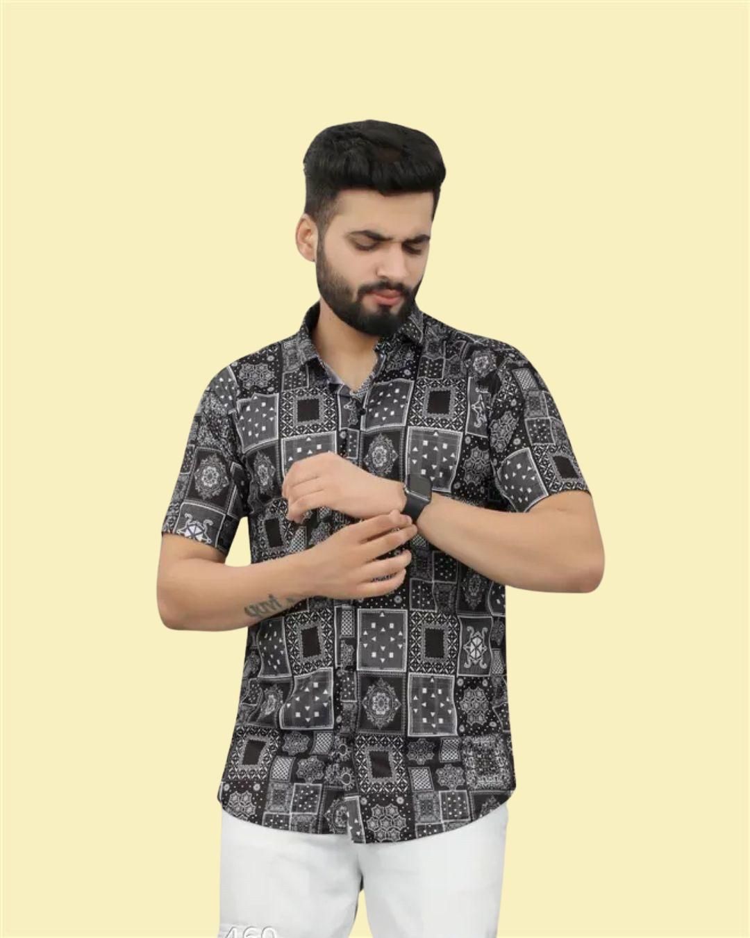 Rayon Printed Half Sleeves Regular Fit Mens Casual Shirt