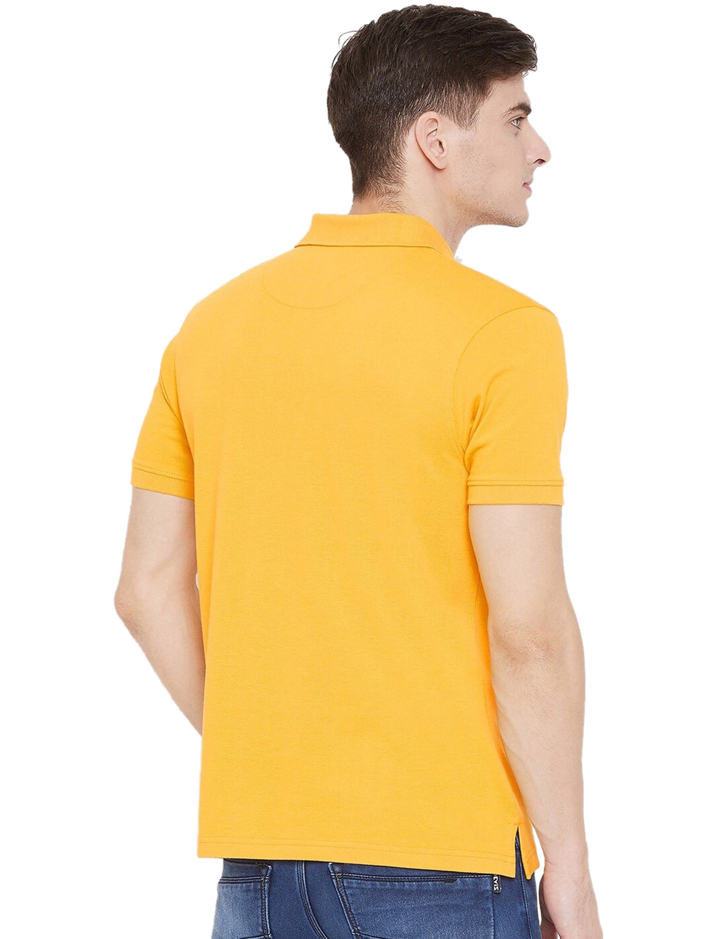 Cotton Blend Solid Half Sleeves Mens Polo T-Shirt