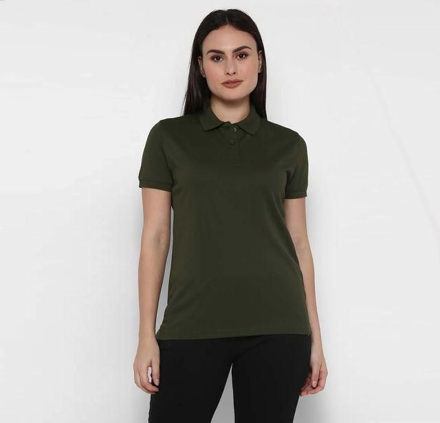 Ketex Bottle Green Cotton Blend Polo Neck Tshirt - Bharat Bazaar