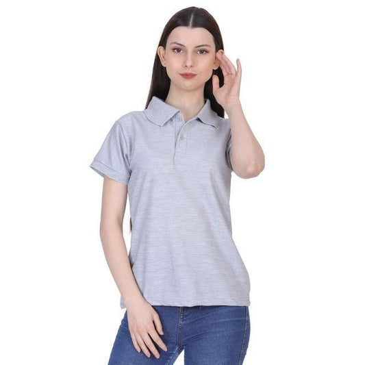 Ketex Grey Cotton Blend Polo Neck Tshirt