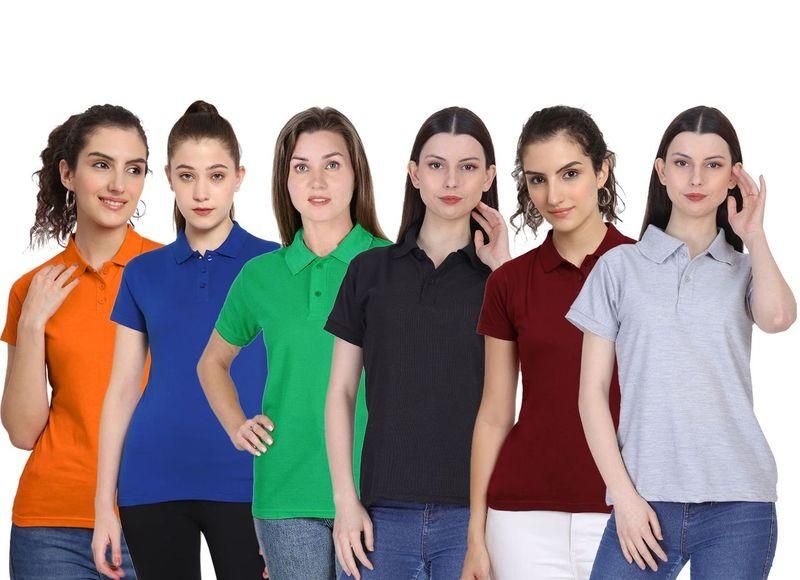 Ketex Cotton Blend Polo Neck T-shirt (Pack Of 5)