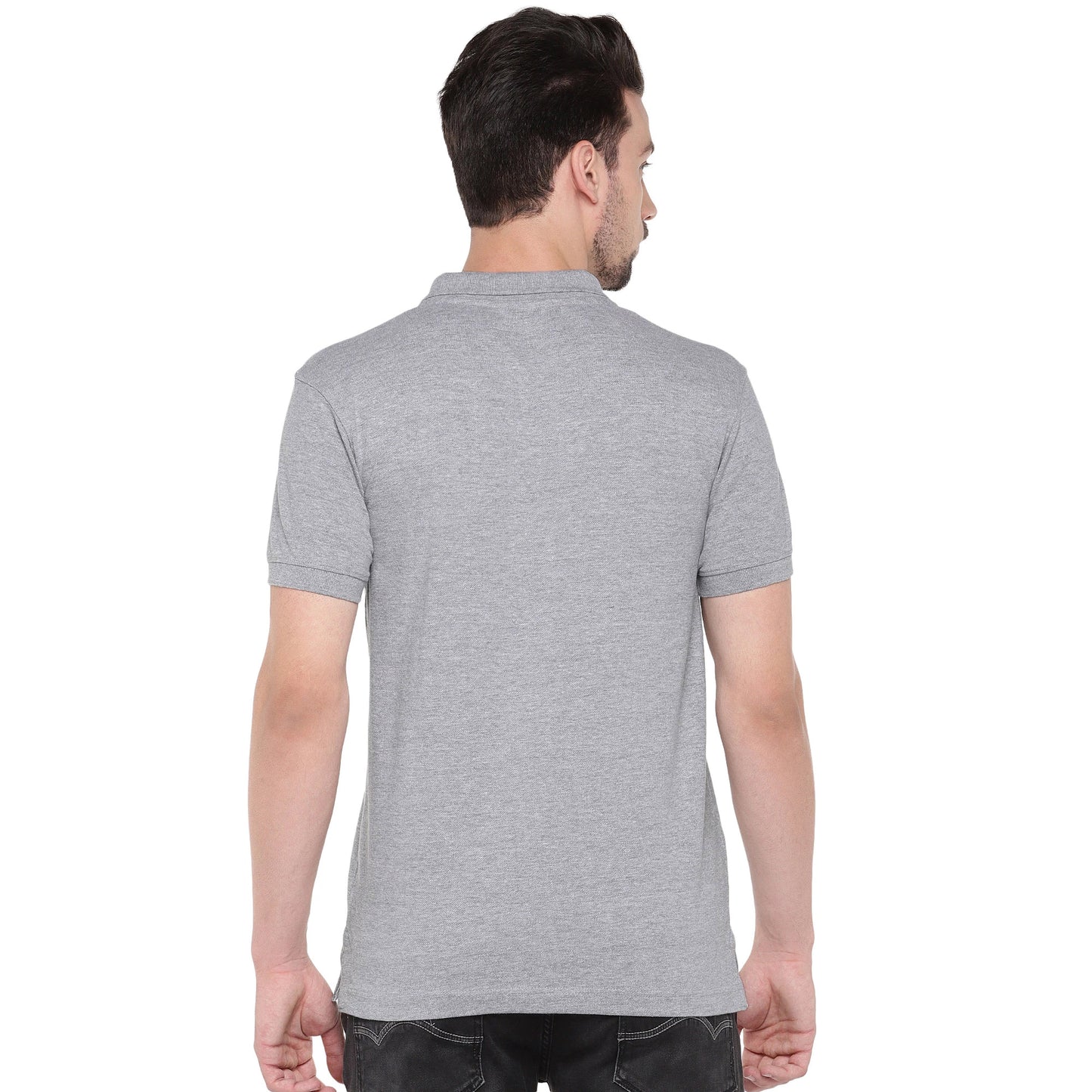 Cotton Blend Solid Half Sleeves Mens Polo T-Shirt