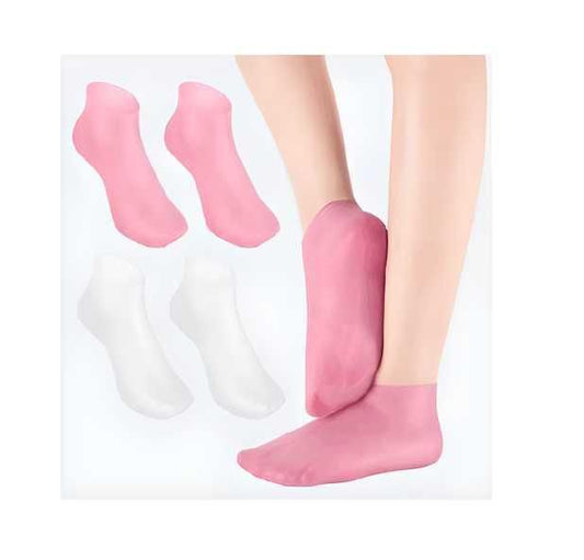 Silicone Moisturizing Socks Anti Slip Aloe Socks for Dry Cracked Feet Women (Pack of 2 Pair)