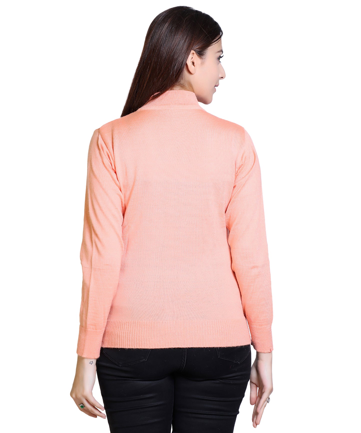 Women's Solid Woolen Full Sleeves Sweater