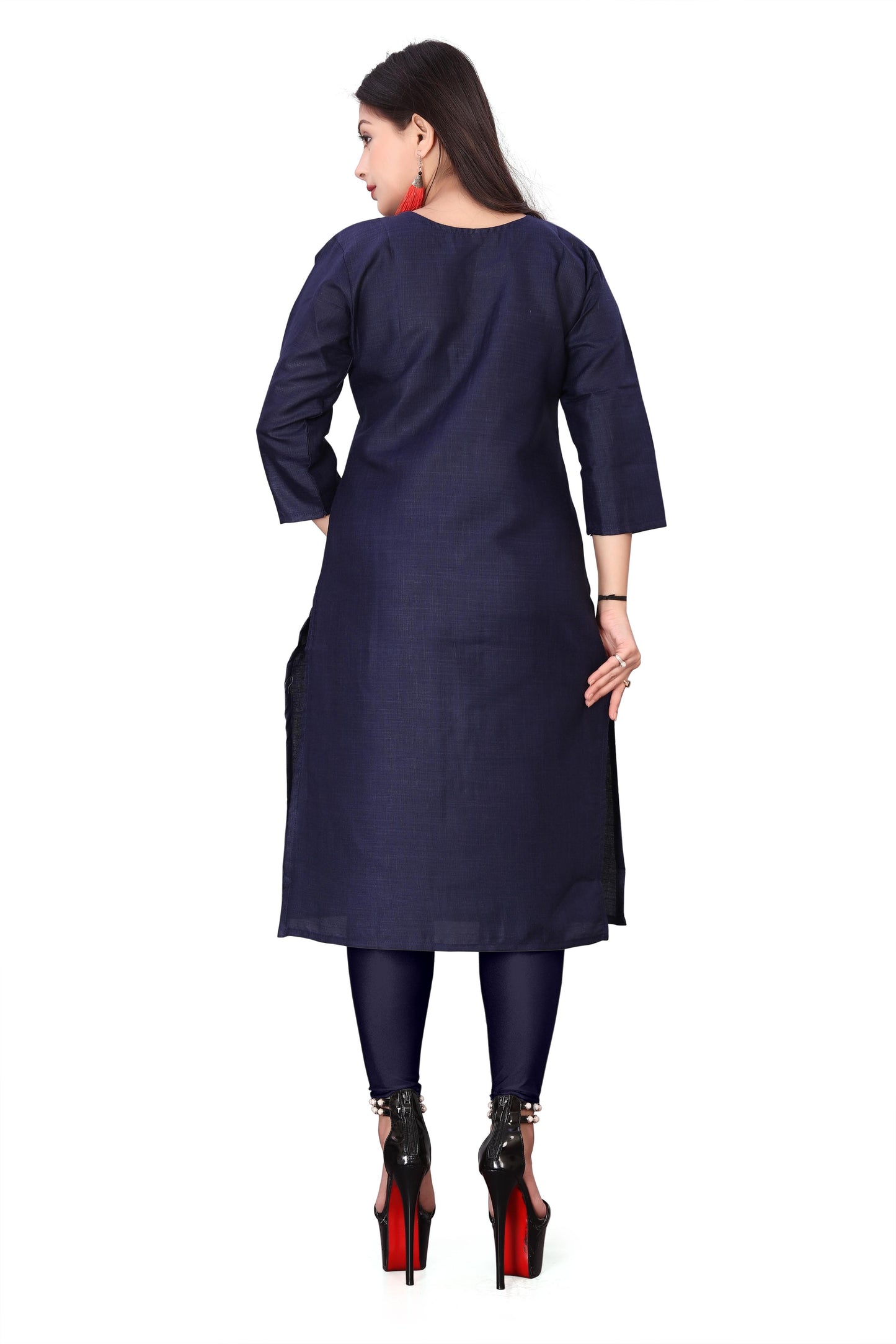 Women's Embroidery Cotton Slub Kurti