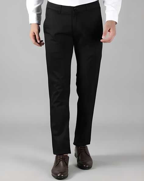 Cotton Lycra stretchable Solid Slim Fit Mens Formal Trousers - Bharat Bazaar