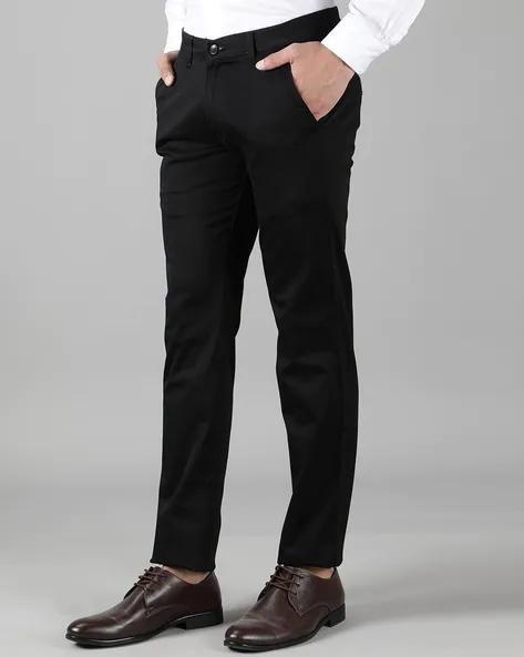 Cotton Lycra stretchable Solid Slim Fit Mens Formal Trousers - Bharat Bazaar